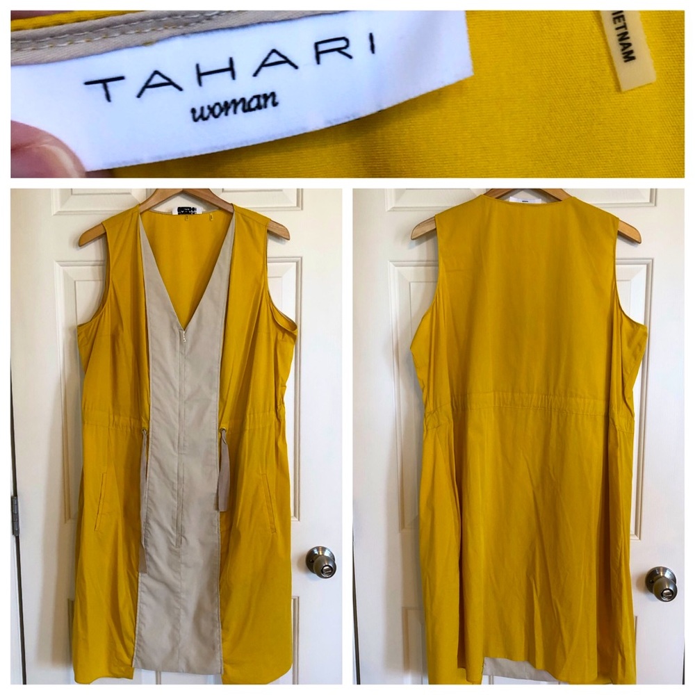 Tahari zip-front dress with pockets